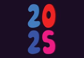 Happy New Year 2025 Multicolor Typography Elegant Design Abstract Illustration vector