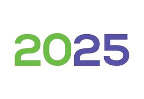 Happy New Year 2025 Typography Green And Purple Design Abstract Illustration vector
