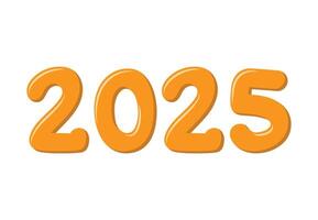 2025 Happy New Year Orange Art Design Abstract Illustration vector
