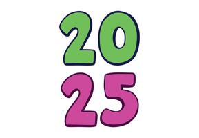 Happy New Year 2025 Elegant Green And Pink Design Abstract Illustration vector