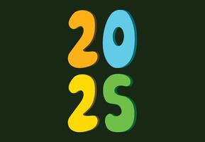 2025 Happy New Year Multicolor Typography Elegant Design Abstract Illustration vector