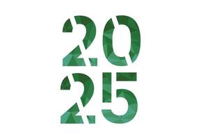 2025 Happy New Year Festive Green Design Abstract Illustration vector