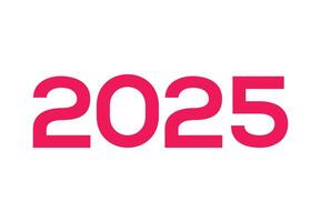 Happy New Year 2025 Typography Pink Design Abstract Illustration vector