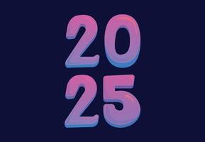 2025 Happy New Year Design Abstract Illustration With Blue Background vector