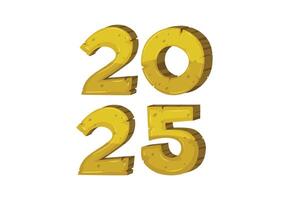 2025 Happy New Year Yellow Wood Typography Realistic Design Abstract Illustration vector