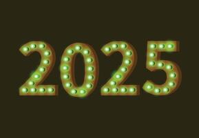 2025 Happy New Year Design Yellow Festive Realistic Decoration Abstract Illustration vector