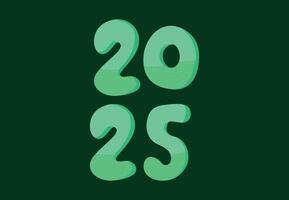 Happy New Year 2025 Green Realistic Design Abstract Illustration vector