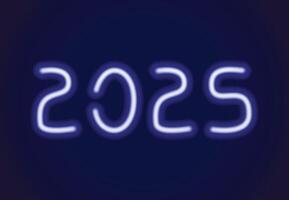 2025 Happy New Year Design Neon Blue Elegant Abstract Illustration vector