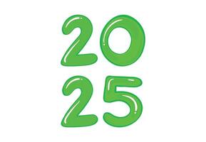 2025 Happy New Year Design Green Realistic Abstract Illustration vector