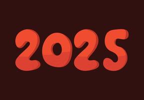 Happy New Year 2025 Red Realistic Design Abstract Illustration vector