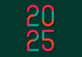 2025 Happy New Year Festive Multicolor Design Abstract Logo Symbol Illustration With Green Background vector