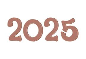 Happy New Year 2025 Realistic Elegant Abstract Design Logo Symbol Illustration vector