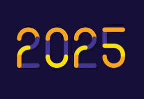 Happy New Year 2025 Festive Multicolor Design Abstract Logo Symbol Illustration With Blue Background vector