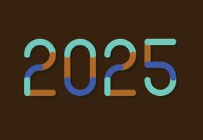 2025 Happy New Year Multicolor Festive Design Abstract Logo Symbol Illustration With Brown Background vector
