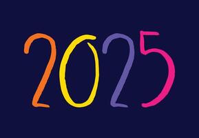 2025 Happy New Year Multicolor Design Abstract Logo Symbol Illustration vector