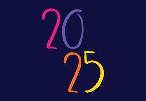 Happy New Year 2025 Multicolor Design Abstract Logo Symbol Illustration vector