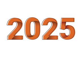2025 Happy New Year Design Orange Abstract Illustration vector