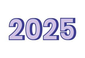 2025 Happy New Year 3D Realistic Blue Design Abstract Logo Symbol Illustration vector