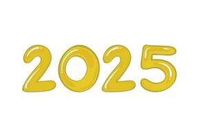 2025 Happy New Year Design Yellow Realistic Abstract Illustration vector