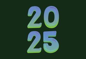 2025 Happy New Year Green Design Abstract Illustration vector