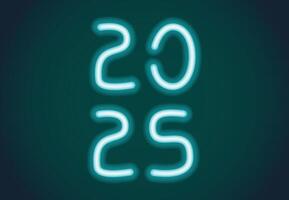 2025 Happy New Year Design Neon Cyan Elegant Abstract Illustration vector
