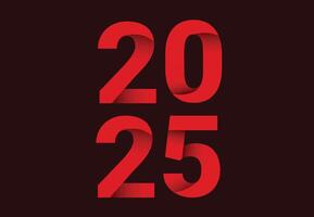 2025 Happy New Year Design Red Abstract Illustration vector