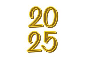 2025 Happy New Year Yellow Realistic Design Abstract Illustration vector