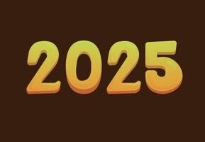 2025 Happy New Year Yellow Design Abstract Illustration vector