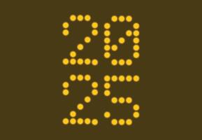 2025 Happy New Year Design Pixel Yellow Elegant Abstract Logo Symbol Illustration vector