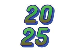 2025 Happy New Year Design Realistic Decoration Abstract Logo Symbol Illustration vector