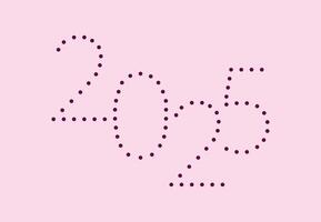 2025 Happy New Year Pixel Points Typography Design Abstract Logo Symbol Illustration vector