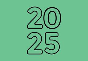 Happy New Year 2025 Design Typography Abstract Logo Symbol Illustration With Green Background vector