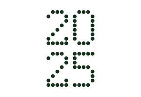 Happy New Year 2025 Design Green Pixel Points Abstract Illustration vector