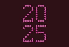 Happy New Year 2025 Design Pink Pixel Points Abstract Illustration vector