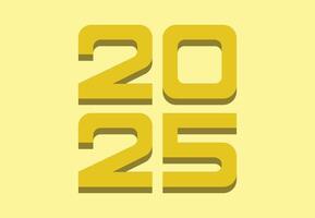 2025 Happy New Year Design Yellow Elegant Abstract Logo Symbol Illustration vector
