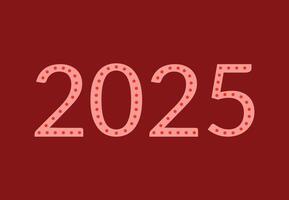 2025 Happy New Year Abstract Red Design Logo Symbol Illustration vector