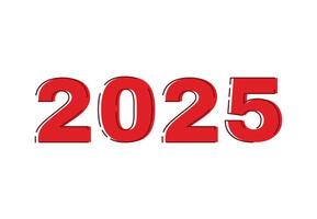 2025 Happy New Year Design Red Realistic Abstract Logo Symbol Illustration vector