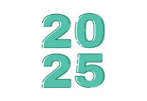 2025 Happy New Year Design Cyan Realistic Abstract Logo Symbol Illustration vector