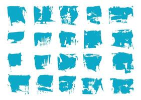 Abstract paint texture element set. Grunge watercolor brush strokes design bundle. vector