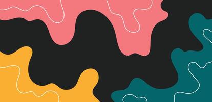 Abstract minimalist fluid liquid shapes background. Colorful curved forms backdrop template. Suitable for advertising, promotion, branding, or social media template. vector