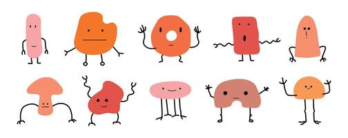 Cute monster character design bundle. Abstract shapes figure template set. For kids themed illustration vector
