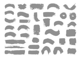 Abstract paint brush strokes element set. Circle, line, and curve shape watercolor texture bundle. vector