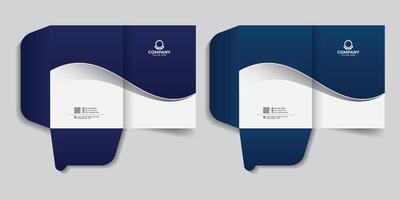 Abstract shapes use, creative and corporate file folder or report cover template, unique style professional file folder design vector