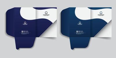 Abstract background corporate and modem file folder stationery template, with creative colorful design, logo and contacts section vector
