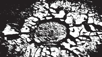 Cracked, Aged, and Distressed Black and White Texture for Grunge Overlay and Rough Background vector