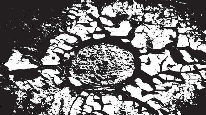 Cracked, Aged, and Distressed Black and White Texture for Grunge Overlay and Rough Background