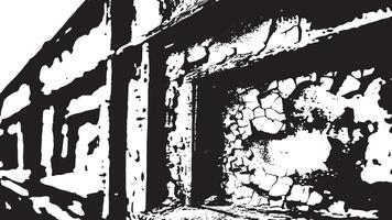 Heavy Cracked and Grunge-Infused Distressed Texture Overlay in Monochrome for Background and Layering vector