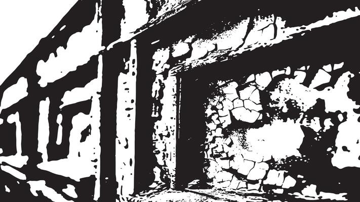 Heavy Cracked and Grunge-Infused Distressed Texture Overlay in Monochrome for Background and Layering