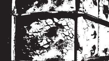 Cracked and Grunge Distressed Texture in Black and White for Weathered Background and Overlay Design vector