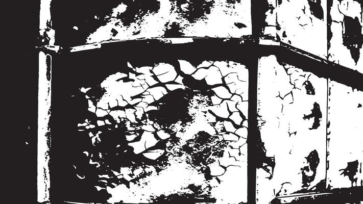 Cracked and Grunge Distressed Texture in Black and White for Weathered Background and Overlay Design
